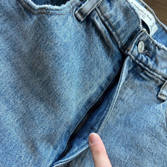Abercrombie & Fitch 90’s Ultra High Rise Straight Leg Slit Jeans 28/6L - Picture 6 of 8